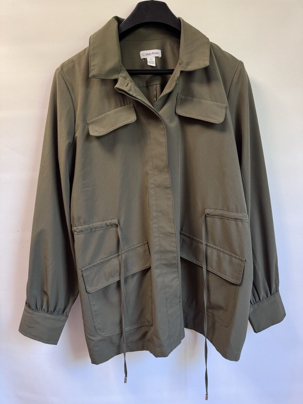 Calvin Klein Women’s Utility Jacket Size M Olive Green Safari Military Style